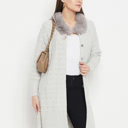 Duke  Cable Knit Longline Acrylic Cardigan-picture-28