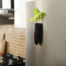 VarEesha Black Textured Ceramic Magnetic Planters-47