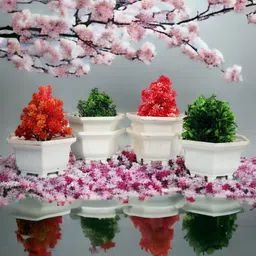 CHOCOZONE 6-Pcs White Textured Planters-6