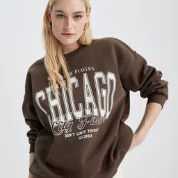 DeFacto Women Typography Printed Pullover Sweater-picture-8