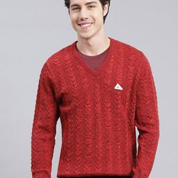 Monte Carlo Self Design Cable Knit Woollen Pullover Sweaters-image-14