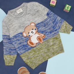 Pantaloons Baby Boys Colourblocked Applique Cotton Pullover-image-26
