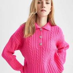 DeFacto Long Sleeves Cable Knit Pullover-picture-41