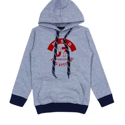 CoolTees4U Kids Typography Printed Hooded Pullover Cotton Fleece Sweatshirt-image-56