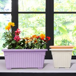 Kuber Industries Purple & White 3 Pieces Textured Marble Jupitar Planters-image-95