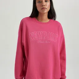 DeFacto Typography Embroidered Round Neck Pullover-image-40