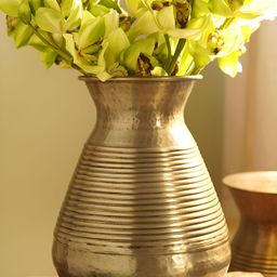 Pure Home and Living Brown Ribbed Aluminum Small Planters-picture-21