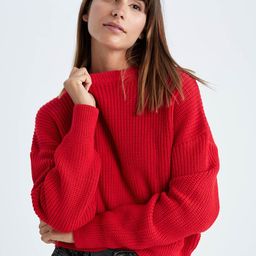 DeFacto Acrylic Ribbed Pullover-image-33