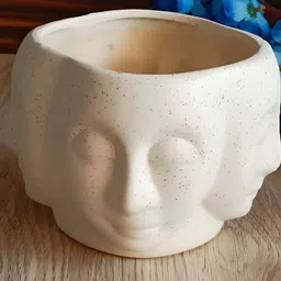 INDIA MEETS INDIA White Four-Faced Buddha Ceramic Planter-image-94