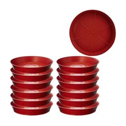 Cinagro Red 12 Pieces Round Plant Saucer-12