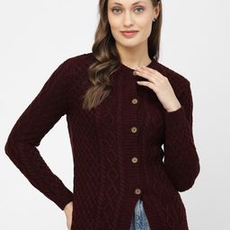 Kalt Cable Knit Acrylic Cardigan-image-40