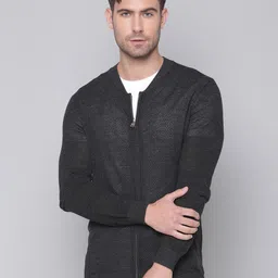 Bruun & Stengade Men Charcoal Grey Front-Open Sweater-picture-13