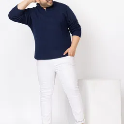 KVETOO Striped Acrylic Turtle Neck Pullover with Zip Detail Detail Plus Size Sweater-image-22