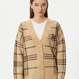 Koton Checked Acrylic Cardigan-image-18
