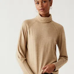 Marks & Spencer Turtle Neck Long Sleeve Ribbed Pullover-image-92