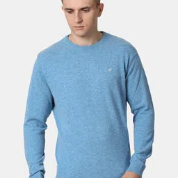 t-base Men Blue Solid Woolen Pullover-image-78