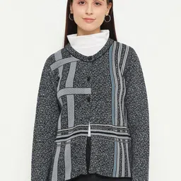 CREATIVE LINE Self Design Woollen Cardigan-image-3