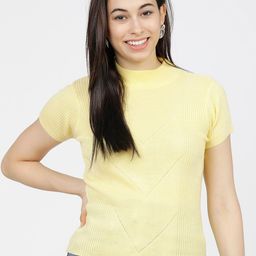 Tokyo Talkies Women Yellow Pullover Sweater-image-93