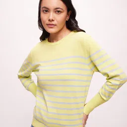 Bombay High Women Striped Knit Pullover-image-99