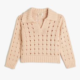 Koton Girls Open Knit Pure Acrylic Crop Pullover Sweater-image-55