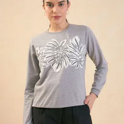 SALT ATTIRE Floral Printed Cotton Pullover Sweatshirt-image-60