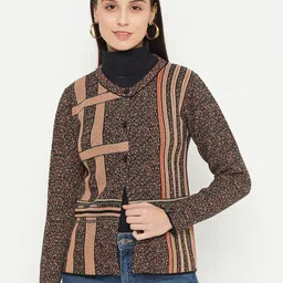 CREATIVE LINE Self Design Cable Knit Wool Cardigan-picture-46