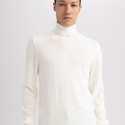 DeFacto Turtle Neck Ribbed Pullover-image-15