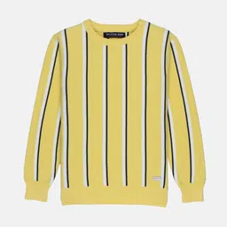 Status Quo Boys Yellow & White Striped Pullover-image-54