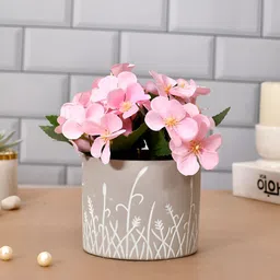 TAYHAA Grey & White Printed Ceramic Planter-6