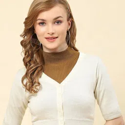 Monte Carlo V-Neck Woollen Crop Cardigan-image-2