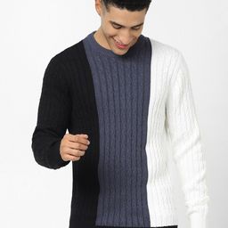 Celio Colourblocked Cotton Pullover-image-91