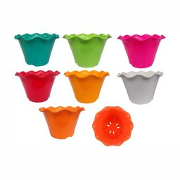 appeasy Red & Green 8-Pcs Blossom Pot Planters-9