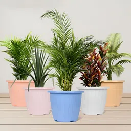 Kuber Industries Marble Duro Blue & Peach 12 Pieces Textured Lightweight Planters-image-87