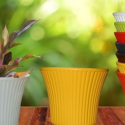 appeasy Red & Green 8 Pieces Textured Metal Planters-23