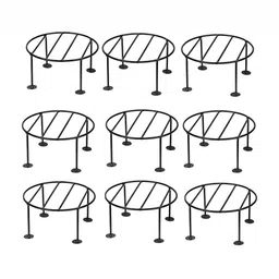 appeasy 9-pcs Black Metal Pot Stands-25