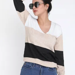 LULU & SKY Colourblocked V-Neck Pullover Sweater-picture-13