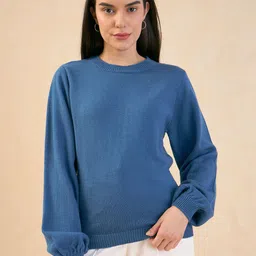 SALT ATTIRE Round Neck Pullover Sweater-image-57