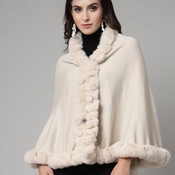 Mafadeny Long Sleeves Poncho with Fuzzy Detail-picture-39