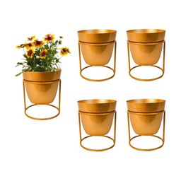 Kuber Industries 5-Pcs Brown Metal Planter with holder-30
