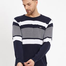 Duke Striped Round Neck Pullover-image-60