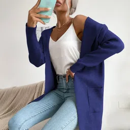 Stylecast X KPOP Women Solid Hooded Longline Cardigan Sweater-image-35
