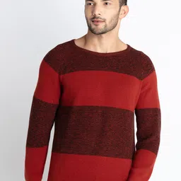 Status Quo Striped Cotton Pullover Sweater-image-84