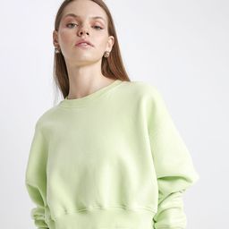 DeFacto Drop Shoulder Crop Pullover-image-63