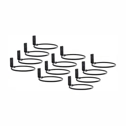 appeasy 12-Pcs Black Hanging Ring Metal Planter Stands-image-4