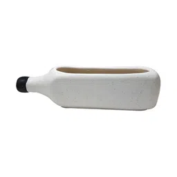 INDIA MEETS INDIA White Bottle Shaped Planter-image-33