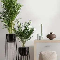 green girgit Black 2 Pieces Jali Framed Planter Stands-18