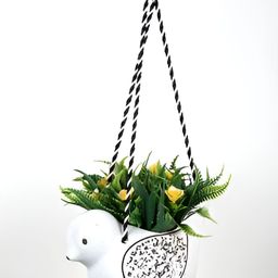 INDIA MEETS INDIA White Bird Shaped Hanging Planter-44