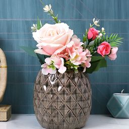 TAYHAA Brown Textured Ceramic Planter-32