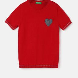 United Colors of Benetton Girls Applique Regular Fit Cotton Casual Sweaters-image-16