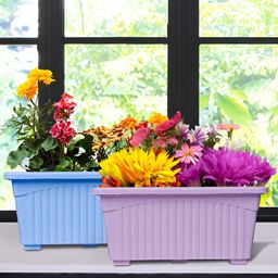 Kuber Industries Blue & Purple 2 Pieces Textured Lightweight Planters-image-84